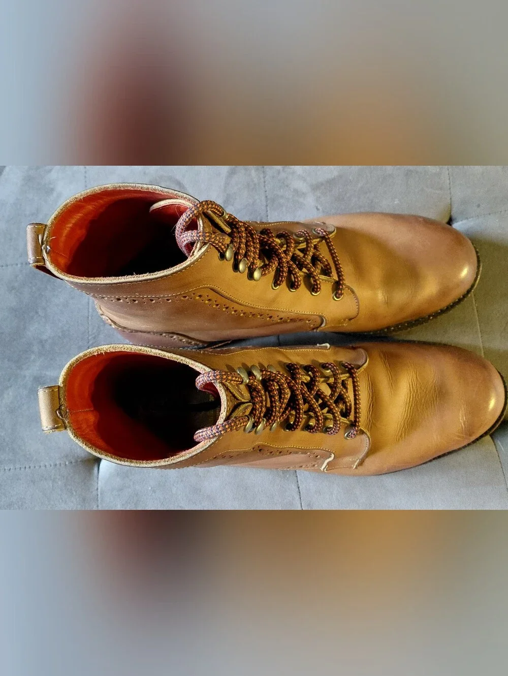 Allen Edmonds Sturgis Tan Brown Leather Lace-Up Boots Size 13